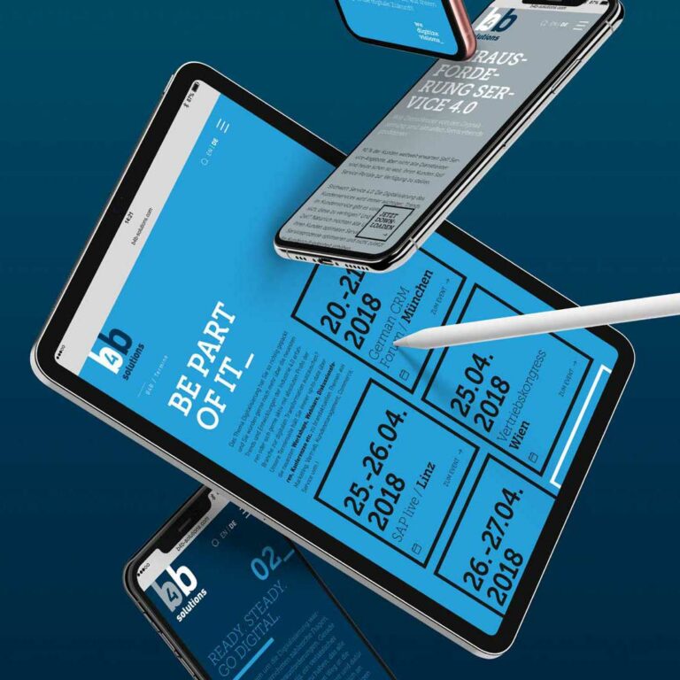 Webdesign B4B Solutions – mobile Ansicht, Schöpferei